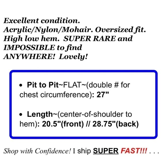 Neiman Marcus Women Sz S Black Acry Mohair Cable Knit High Low Sweater Oversized - Picture 2 of 5